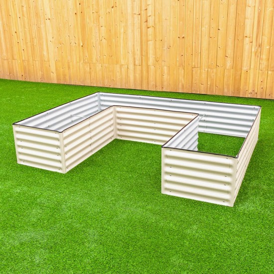 17'' Tall Rectangle Large U Shaped Raised Garden Bed