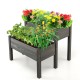 2 Tier Wooden Raised Garden Bed Elevated Planter Box w/ Legs Drain Holes