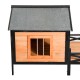 【Home&Garden】67" Large Wooden Cabin Style Elevated Outdoor Dog House with Porch