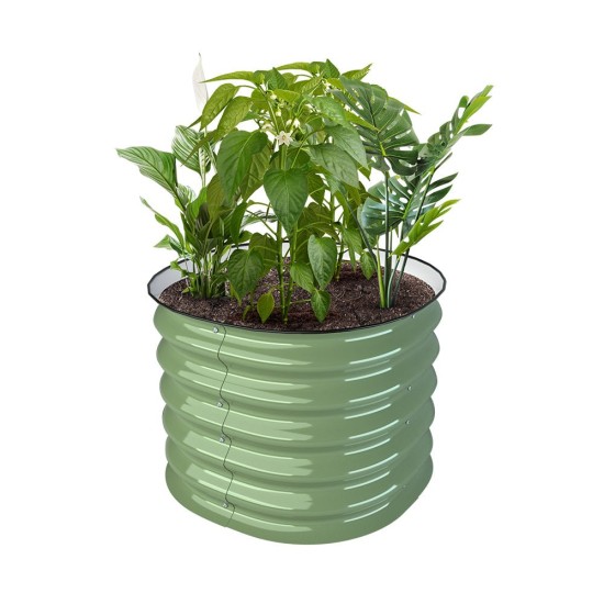 17'' Tall 24'' Round Metal Raised Garden Beds twin Pack