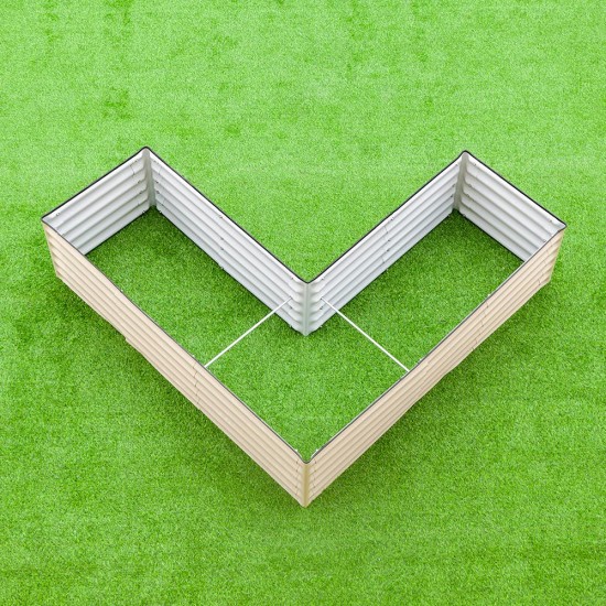 17'' Tall Rectangle Large L Shaped Raised Garden Bed