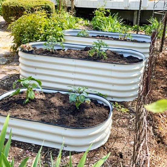 17" Tall 5'x2' Metal Raised Garden Beds (4 in 1)