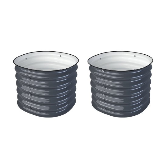 17'' Tall 24'' Round Metal Raised Garden Beds twin Pack