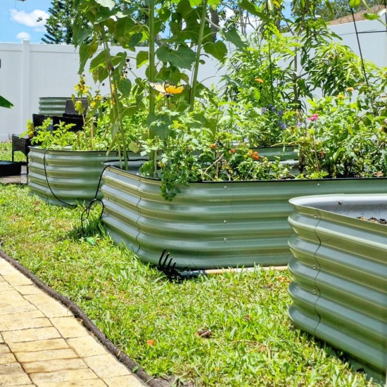 17'' Tall 8x2 Metal Raised Garden Beds (9 in 1)