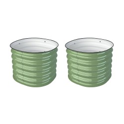 17'' Tall 24'' Round Metal Raised Garden Beds twin Pack