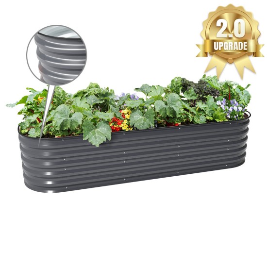 17'' Tall 6.5x2 Metal Raised Garden Beds (6 in 1)