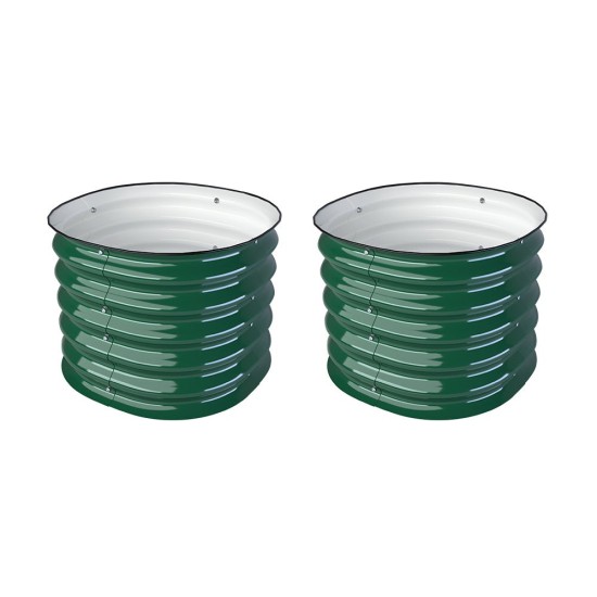 17'' Tall 24'' Round Metal Raised Garden Beds twin Pack