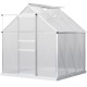 【Home & Garden】6' x 6' aluminum greenhouse polycarbonate walk-in garden greenhouse vents, sliding doors