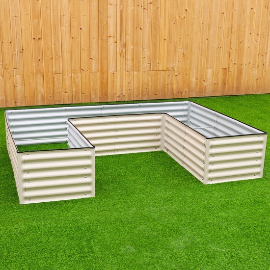 17'' Tall Rectangle Large U Shaped Raised Garden Bed