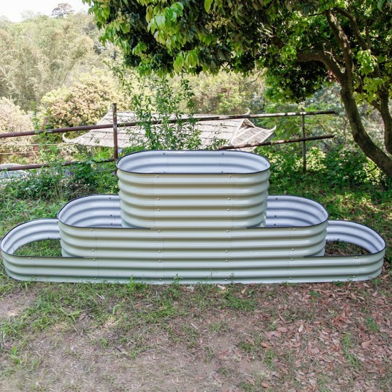 32'' Tall Terraced Large Size Metal Raised Garden Beds