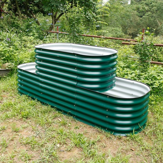 32'' Tall Double Terraced Metal Raised Garden Beds