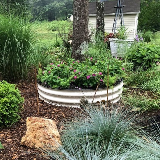 8'' Tall 42'' Round Metal Raised Garden Beds