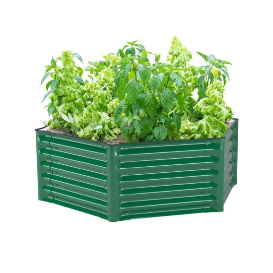 17"Tall 3.5'x4' Hexagon Metal Raised Garden Beds