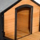 【Home&Garden】67" Large Wooden Cabin Style Elevated Outdoor Dog House with Porch