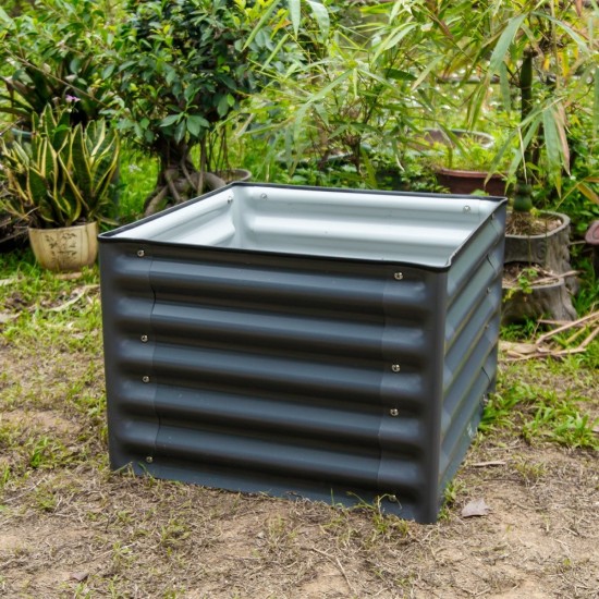 17" Tall Square Metal Raised Garden Beds - Twin Pack
