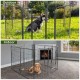 【Home&Garden】40" Dog Fence with Door, 16/8 Panels Dog Playpen for Outside Large Dogs, Portable Pet Playpen